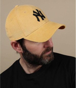 Cappellino NY in velluto giallo Cord Pack 940 NY mellow yellow black